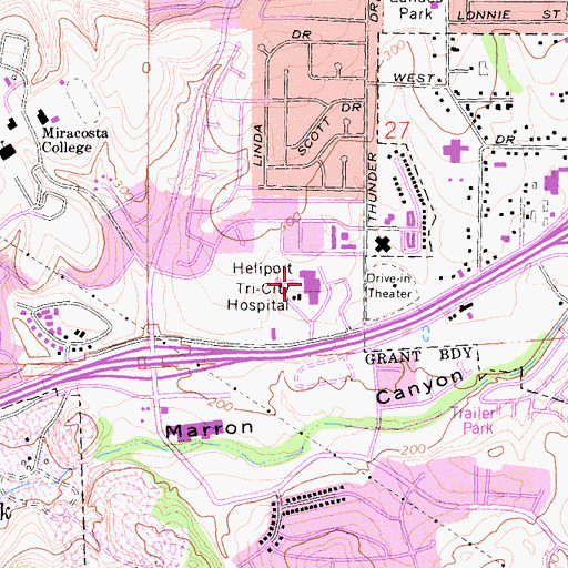 Topographic Map of Tri - City Medical Center, CA