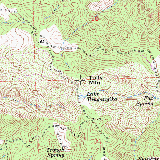 Topographic Map of Tully Mountain, CA