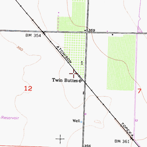 Topographic Map of Twin Buttes, CA