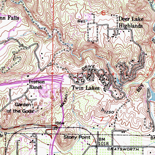 Topographic Map of Twin Lakes, CA