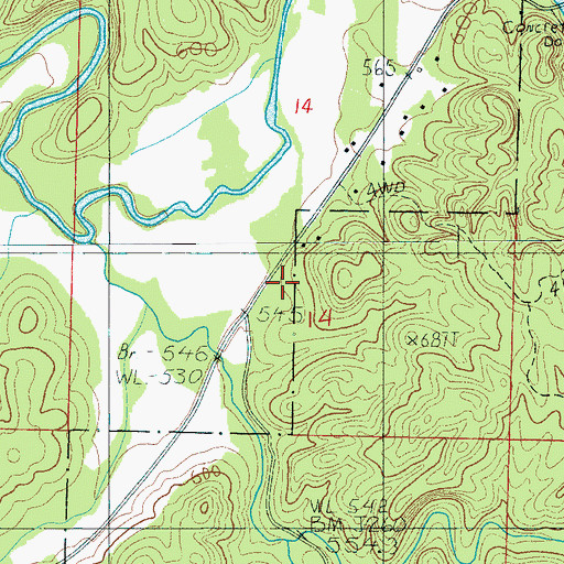 Topographic Map of Pennington Post Office (historical), AL