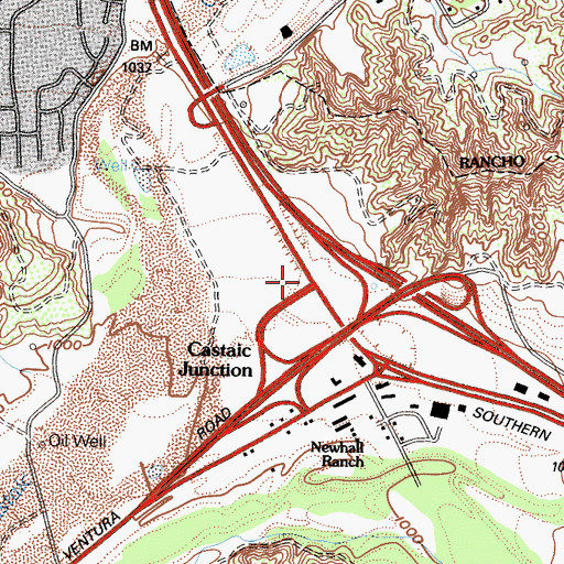 Topographic Map of Valencia, CA