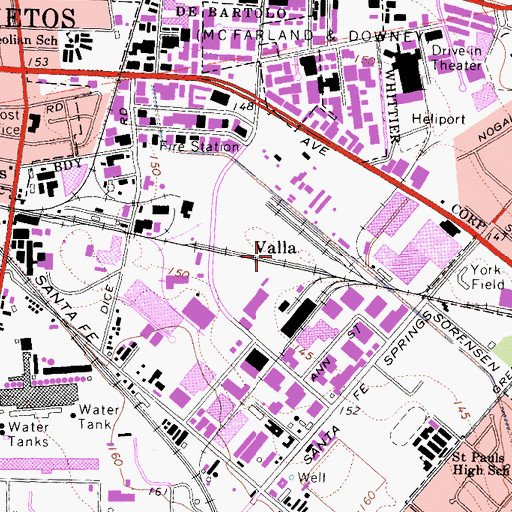 Topographic Map of Valla, CA