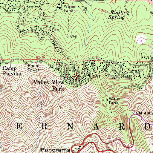 Topographic Map of Valley View Park, CA