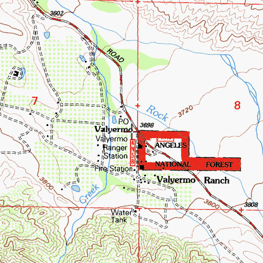 Topographic Map of Valyermo, CA