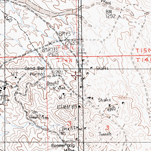 Topographic Map of Vanderbilt, CA