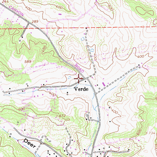 Topographic Map of Verde, CA