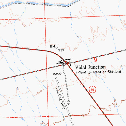 Topographic Map of Vidal Junction, CA