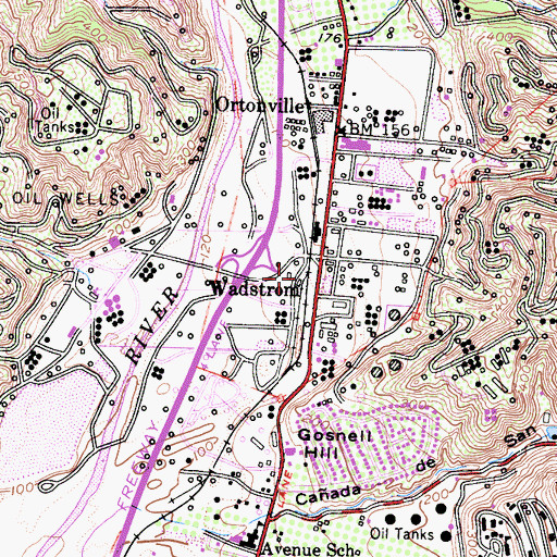 Topographic Map of Wadstrom, CA