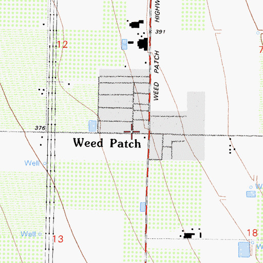 Topographic Map of Weedpatch, CA