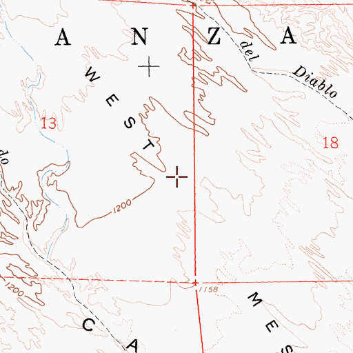 Topographic Map of West Mesa, CA