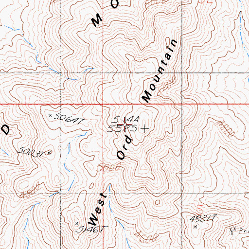 Topographic Map of West Ord Mountain, CA