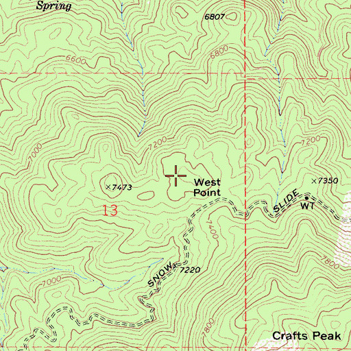 Topographic Map of West Point, CA