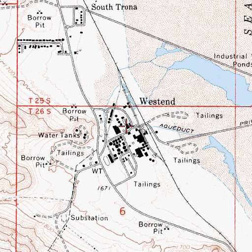 Topographic Map of Westend, CA