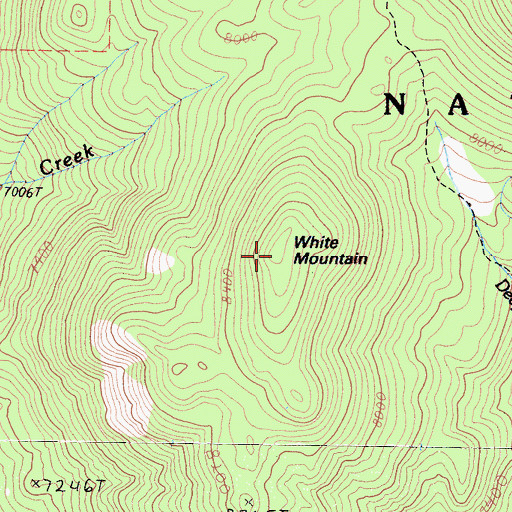 Topographic Map of White Mountain, CA