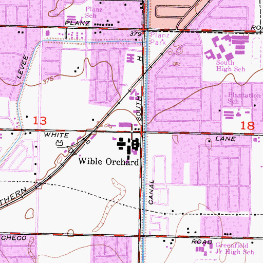 Topographic Map of Wible Orchard, CA