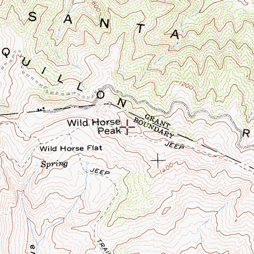 Topographic Map of Wild Horse Peak, CA