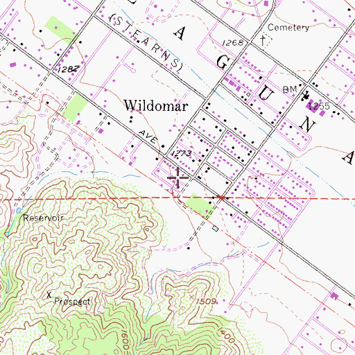 Topographic Map of Wildomar, CA
