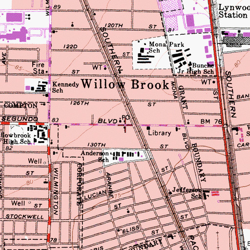 Topographic Map of Willow Brook, CA