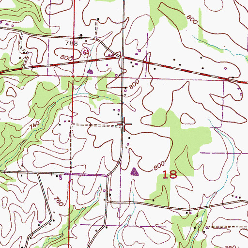 Topographic Map of Arthur Post Office (historical), AL