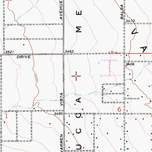 Topographic Map of Yucca Mesa, CA
