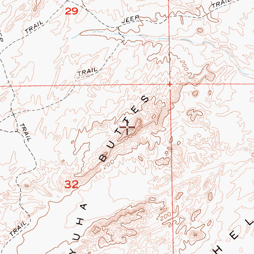 Topographic Map of Yuha Buttes, CA