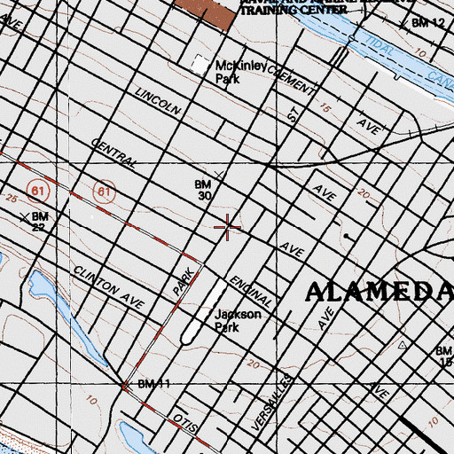 Topographic Map of Alameda Post Office (historical), CA
