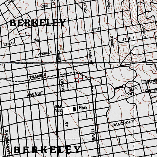 Topographic Map of Berkeley Fire Department Station 2, CA