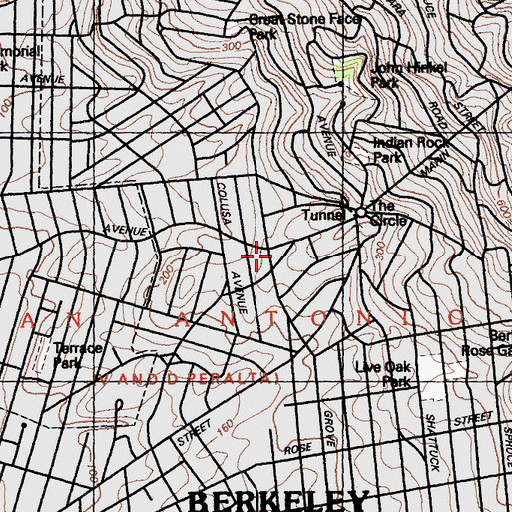 Topographic Map of Berkeley Fire Department Station 4, CA