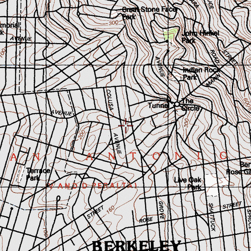 Topographic Map of Berkeley Fire Department Station 4, CA
