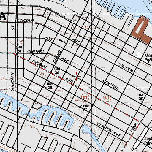 Topographic Map of First Congregational Church, CA