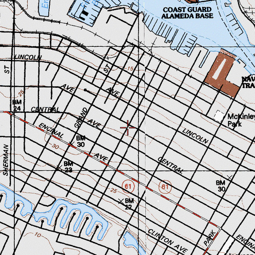 Topographic Map of First Presbyterian Church, CA