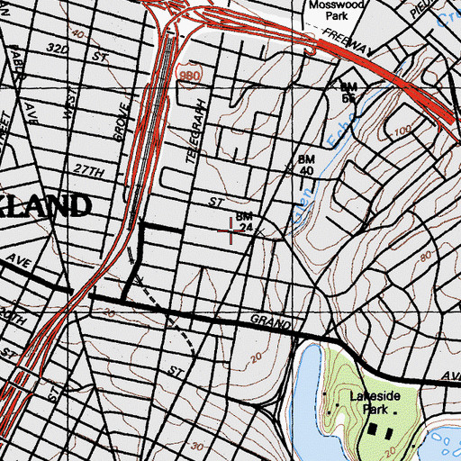 Topographic Map of First Presbyterian Church, CA