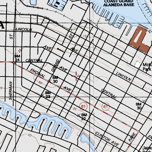 Topographic Map of Immanuel Lutheran Church, CA