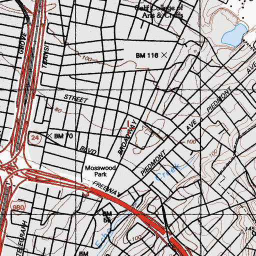 Topographic Map of Kings Daughters Nursing Home, CA