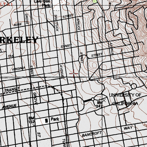 Topographic Map of Normandy Village, CA
