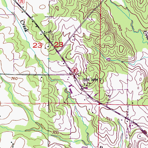 Topographic Map of Birchum Post Office (historical), AL
