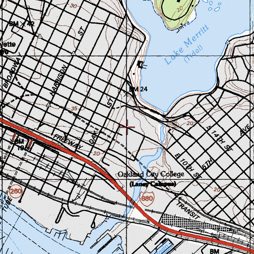 Topographic Map of Henry J Kaiser Convention Center, CA