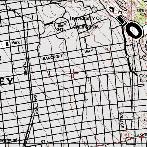 Topographic Map of Rochedale Village, CA