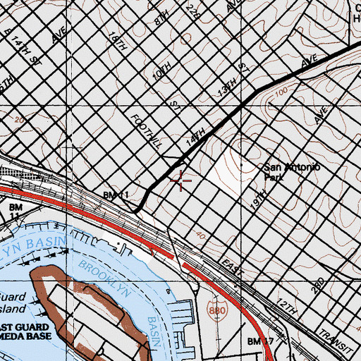 Topographic Map of Saint Anthonys Church, CA