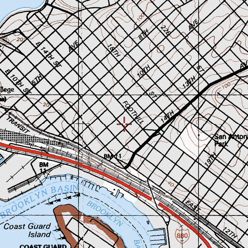 Topographic Map of Saint James Episcopal Church, CA