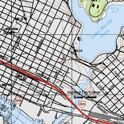 Topographic Map of The Oakland Museum, CA