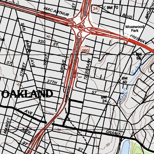Topographic Map of Trinity Episcopal Church, CA
