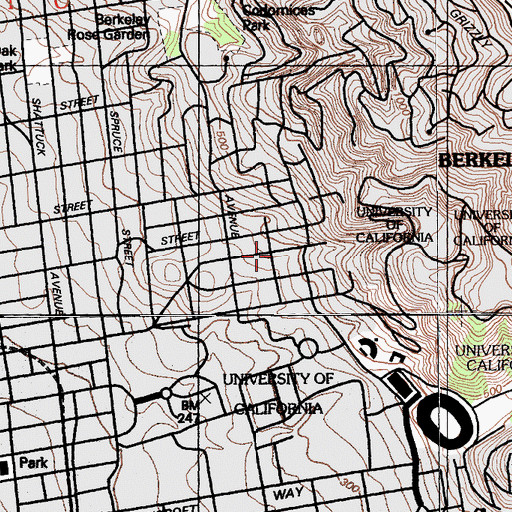 Topographic Map of Weltevreden, CA