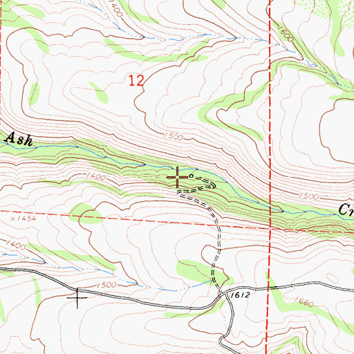 Topographic Map of Addington Ranch (historical), CA