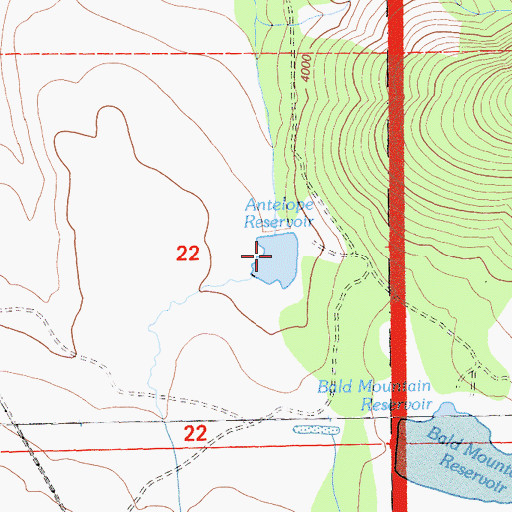 Topographic Map of Antelope Reservoir, CA
