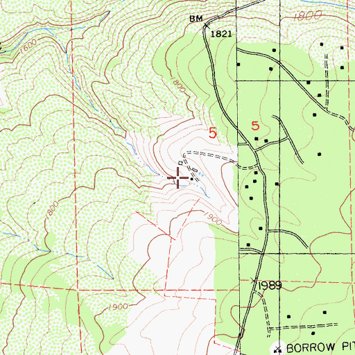 Topographic Map of Askins Ranch, CA