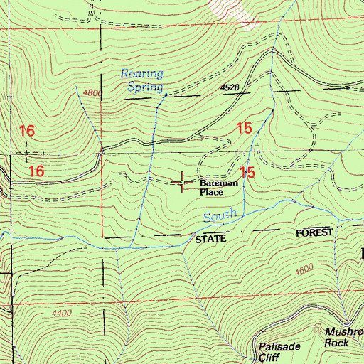 Topographic Map of Bateman Place, CA