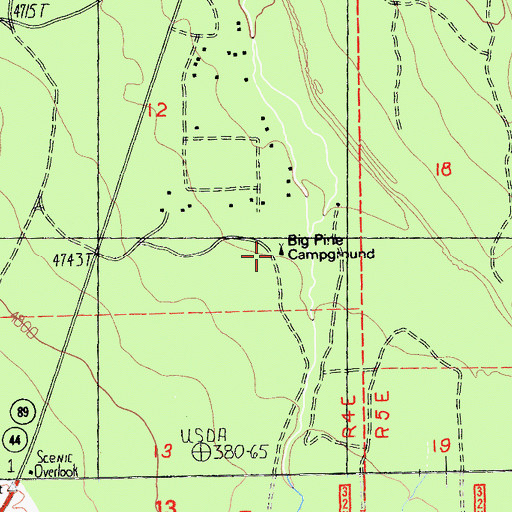 Topographic Map of Big Pine Campground, CA