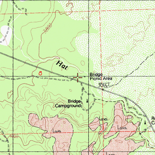 Topographic Map of Bridge Picnic Area, CA